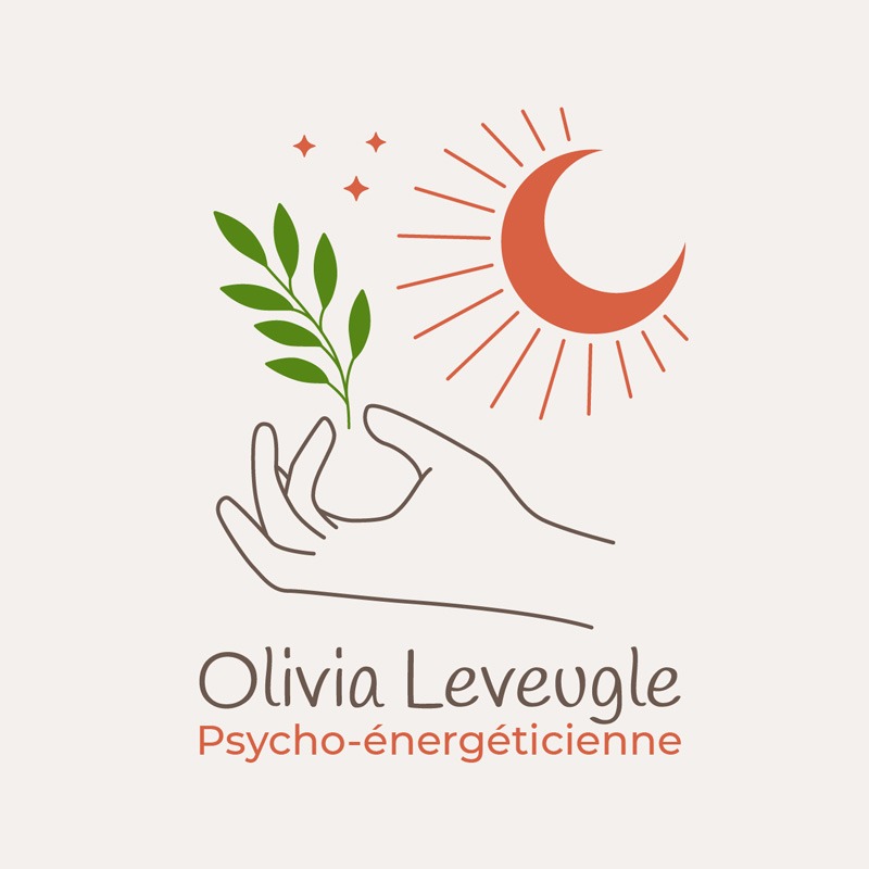 Logo d'Olivia Leveugle dans le carde de la création d'une identité visuelle pour sa pratique de thérapeute hollistique