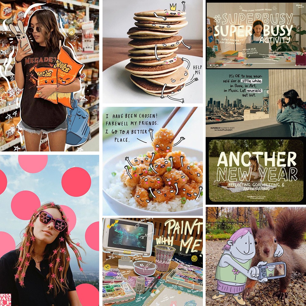 Photographies du quotidien enrichies de dessins et d’illustrations, illustrant une esthétique spontanée, humaine et imparfaite au service de la narration visuelle.